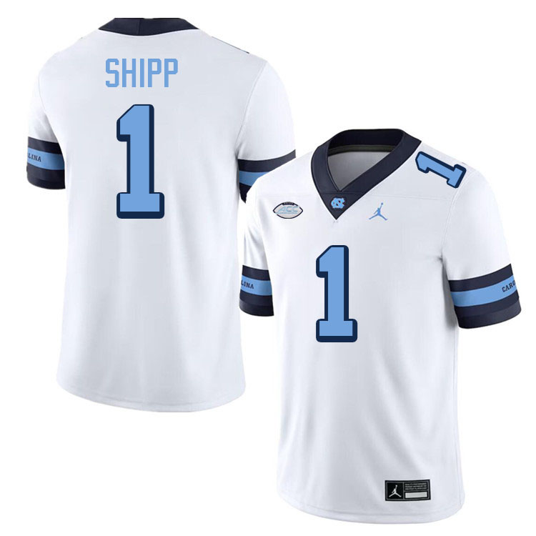 #1 Jordan Shipp North Carolina Tar Heels Jerseys,Apparels,Uniforms Stitched-Throwback White